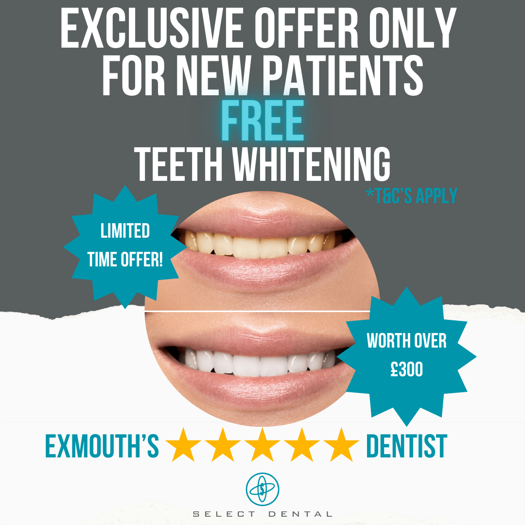 Exclusive offer only for new patients - free teeth whitening. Contact us today!